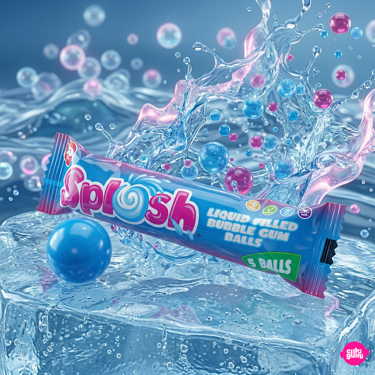 Zed Candy Splosh Bubble Gum Balls 35 g – Fruchtiger Kaugummikugel-Mix