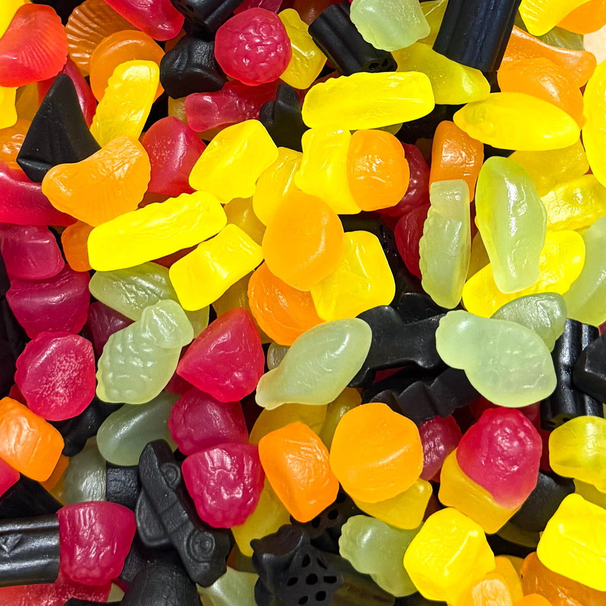 Frucht- und Lakritzgummibonbon-Mischung 100g